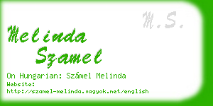melinda szamel business card