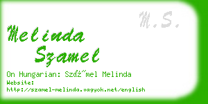 melinda szamel business card